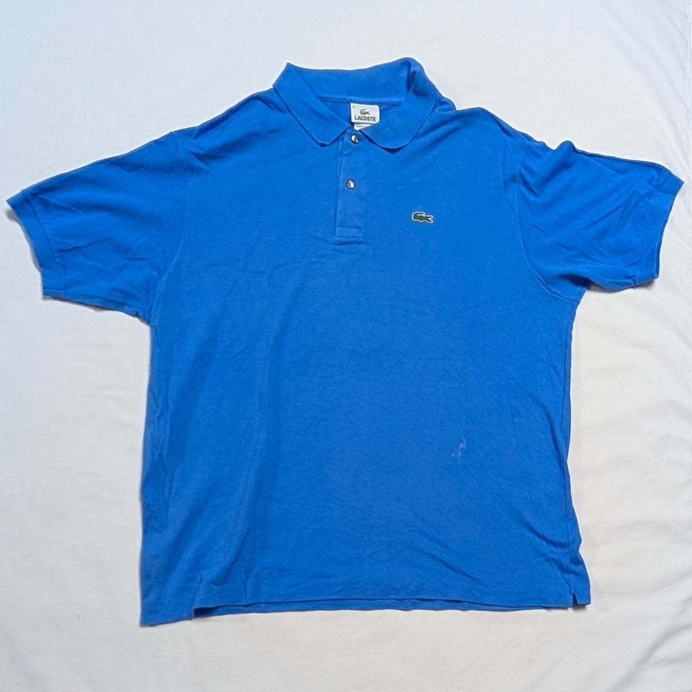 Lacoste Men's Blue Pique Cotton Short Sleeve Polo Shirt Size 8 XXL Logo